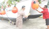Lt. Governor La’apui christening the new DMWR vessel 