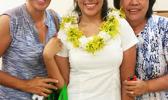 Karlinna Sanchez of Samoana High School was one of only two students from a public high school to place in the Top Three (Grade 11 Division) during the Territorial Math Competition last week. She is pictured with mom Chrissy and grandma Etenauga. [photo: Blue Chen-Fruean]