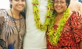 Third place for the Grade 10 Division of the Territorial Math Competition is Talalelei Auvaa, pictured with his mom Telesia and sister Sina. [photo: Blue Chen-Fruean]