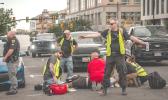 First responders tend to a man injured in a shooting at the “No Kings” protest in Salt Lake City on Saturday, June 14, 2025. (Photo by Spenser Heaps for Utah News Dispatch) Saalt Lake City shooting