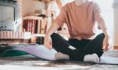 woman sitting on floor