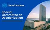 The Special Committee on Decolonization (C-24) is in charge of monitoring implementation of the Declaration on the Granting of Independence to Colonial Countries and Peoples The Special Committee on Decolonization logo