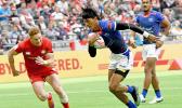 Manu Samoa’s John Vaili scores his second try vs Canada,