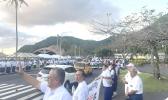 More than 2,000 church members from American Samoa, Hawaii, the United States, New Zealand, and Australia in the territory for the 35th General Assembly of the CCCAS joined with government leaders for a "Walk and Wave Against Drugs" on Friday, July 19. More than 2,000 church members WALK AND WAVE